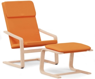 vidaXL Relaxsessel mit Hocker Dunkelgelb Stoff 3154420