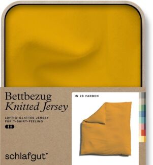Schlafgut Bettbezug Knitted Jersey uni, aus Bio-Baumwolle mit Elasthan, Reißverschluss, (1 St), bügelfrei, Mix & Match Bettwäsche: passender Kissenbezug erhältlich