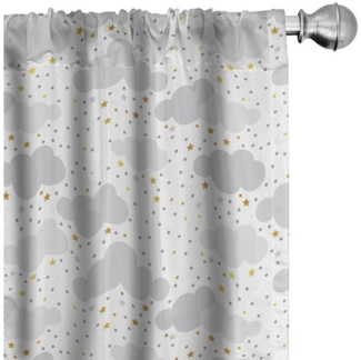 Abakuhaus Gardine Vorhang für Wohnzimmer Schlafzimmer Dekor, Microfaser, Wolken Dreamy Himmel mit Punkten Sterne