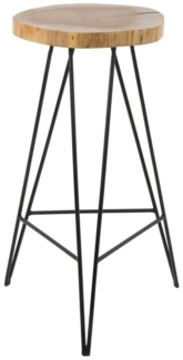 Vintagehaus Barhocker 2 Stück Wood Akazie Baumkante Industrial (2er Set)