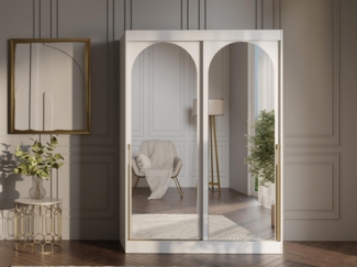 Compleo Kleiderschrank mit Spiegel 150 cm, breit LUCY, Ideal für den Flur Modern design