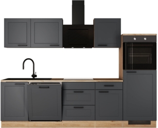 Flex-Well Küche ROMEO & JULIA, Breite 280 cm, wahlweise mit E-Geräten und Spüle in edelstahl oder schwarz