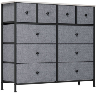 TLGREEN Stauraumschrank,Kommode mit Stoffschubladen,Aufbewahrungsschrank, (Schubladen aus Stoff, Metallrahmen, industrieller Stil) für Wohnzimmer, Flur, Schlafzimmer