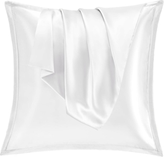 Satin Kissenbezug 80x80 2er Set Weich Silk Pillowcase Seidenkissenbezug Curly