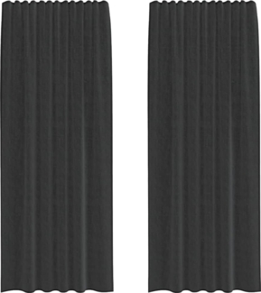 vidaXL Voile Vorhänge mit Stangentaschen 2 Stk. Schwarz 4102168