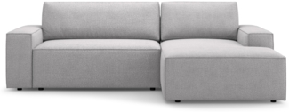 Micadoni Schlaf-Ecksofa Jodie 3-Sitzer Boucle Hellgrau Rechts