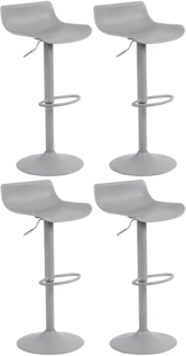 CLP 4er Set Barhocker Aveiro höhenverstellbar und drehbar,grau