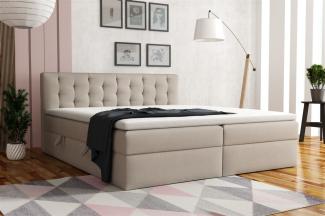 Boxspringbett Schlafzimmerbett DIAGO 200x200 cm inkl. Bettkasten