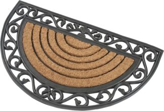Kai Wiechmann Fußmatte Premium Fußabtreter halbrund 76 x 46 cm als Tür Schmutzfangmatte, halbrund, antibakterieller und rutschfester Türvorleger
