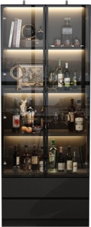 FUFU&GAGA Glasvitrine mit 2 Glastüren und Beleuchtung