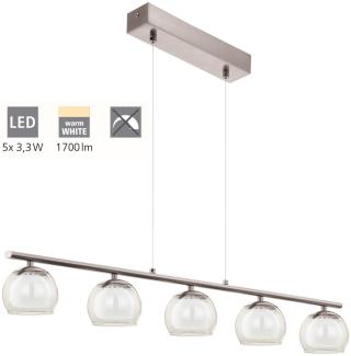 Eglo 94319 LED Hängeleuchte ROMAGNESE Glas satiniert amber, weiß max. 5X3,3W L:90cm B:10,5cm H:110cm 3000K