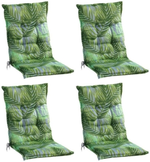 GO-DE Polsterauflage LAKEVIEW, B 50 x L 110 cm, Grün, 4er Set, (Set, 4 St), Gartenstuhlauflagen für Mittellehnstühle