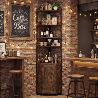 COSTWAY Standregal, Eckregal mit Absturzsicherungen & 2 Kippschutz-Sets