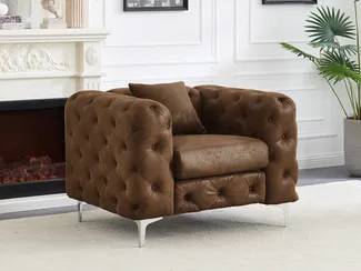 Vente-unique - EDWINA Sessel StoffStoff Braun - B 91 cm x H 76 cm x L 106 cm