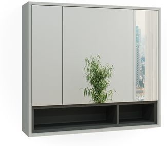 Badspiegelschrank Beatrice Grau/Anthrazit 80 x 72 cm Vicco