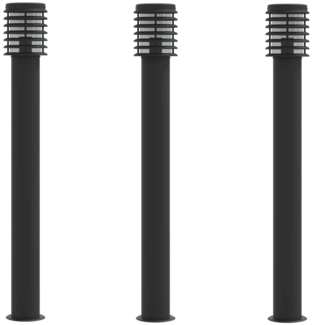 vidaXL Wegeleuchten 3 Stk. Schwarz 110 cm Edelstahl 4006364