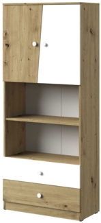 Bücherregal "Nero" Standregal 80 cm artisan eiche weiß matt