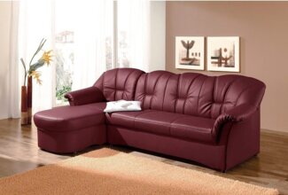 DOMO collection Ecksofa Papenburg, zeitlose Rückensteppung, elegante Formensprache, L-Form, in großer Farbvielfalt, wahlweise mit Bettfunktion