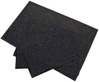 Spetebo Fußmatte Schmutzfangmatte in schwarz - 90 x 60 cm, rechteckig, Höhe: 10 mm, Türmatte für Innen und Außen