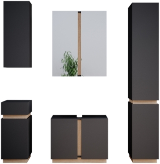 Badmöbel-Set Gloria Anthrazit 5 Teile Vicco