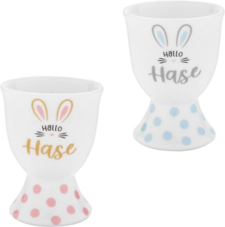 Eierbecher Set Porzellan Geschenk Ostern Sheepworld GRUSS & CO Hallo Hase 73820