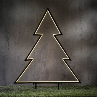 edelman LED Baum Luca Lighting Gartenstecker Garden d´Light Neon Tanne schwarz, LED fest integriert