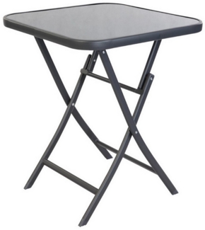 Klappbarer Bistrotisch Balkontisch Garten Terrasse Glastisch quadrat 70x70 cm