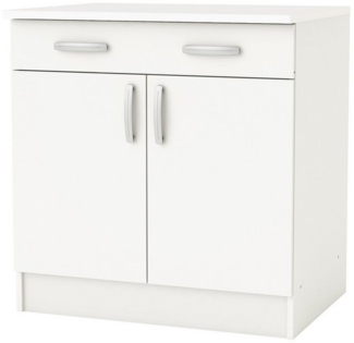 Unterschrank >Nova< in matt weiss - 80x85x60cm (BxHxT)