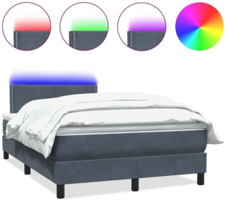 vidaXL Boxspringbett mit Matratze Dunkelgrau 120x210 cm Samt 3316780