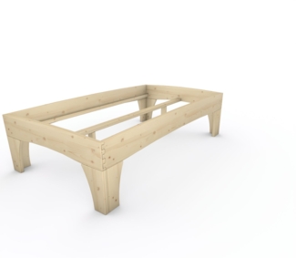 Holzbett (Fichte) "Rosi" 120 x 220 cm 58 cm ohne Kopfteil Massivholzbett Bett