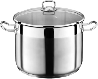 Bemus Kochtopf BenVita - 20 Liter, Edelstahl 18/10, Allzwecktopf / Jumbotopf mit Glasdeckel