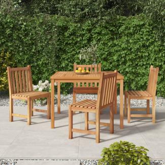 vidaXL 5-tlg. Garten-Essgruppe Massivholz Teak 3157145