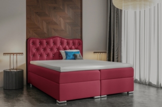 99rooms Violante Boxspringbett Velours MONOLITH Bordeaux 120x200 cm