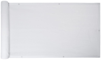 Balkon Sichtschutz Balkonbespannung 90x600 cm Terrasse Wind Sonnen Schutz weiß
