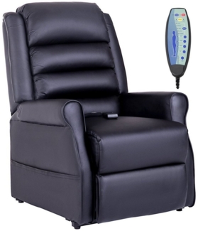 HOMCOM Massagesessel TV Sessel für Senior, Fernsehsessel mit Wärmefunktion (Relaxsessel, 1-St, Sessel), für Wohnzimmer, Schwarz