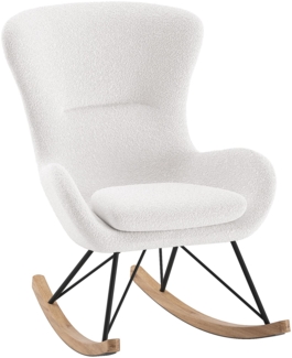 Schaukelstuhl Katreena 76x110x101 Bouclé Creme/Schwarz/Natur