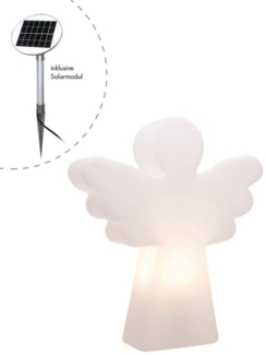 8 seasons design LED Dekofigur Shining Angel, Solar, LED fest integriert, Tageslichtweiß, 40 cm weiß für In- und Outdoor