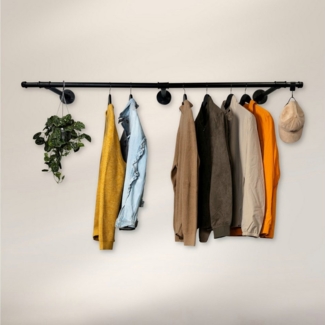 RSR Hangers Kleiderstange Larson Industrial Design Garderobe Schwarz Wand