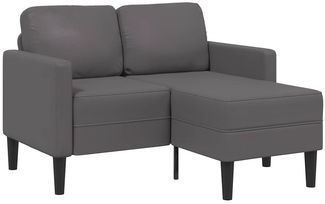 vidaXL 2-Sitzer-Sofa mit Chaiselongue L-Form Grau 125 cm Kunstleder 4107085