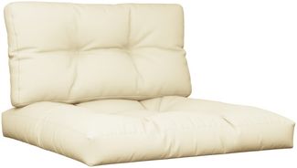 vidaXL Palettenkissen 2-tlg. Creme Stoff 360691