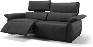 Sofanella Dreisitzer ADRIA Ledercouch Echtleder Sofa in Schwarz