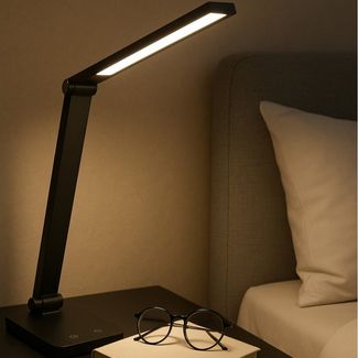 Brilliant LED Tischleuchte Lomina, Dimmfunktion, Farbsteuerung, USB-Anschluss mit Ladefunktion, LED fest integriert, warmweiß - kaltweiß, 550 Lumen, 3000-6500K, dimmbar, USB, 38x11 cm