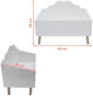 Spetebo Aufbewahrungsbox Kinder Aufbewahrungstruhe Wolke 58 x 45 cm (Anzahl, 1 St, Stück), robust und langlebig
