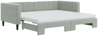 vidaXL Tagesbett Ausziehbar mit Matratzen Hellgrau 90x190 cm Samt 3196728