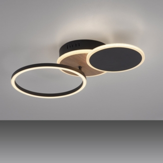JUST LIGHT 14116-78 LED Deckenleuchte SEVENT rund Holzdekor schwenkbar