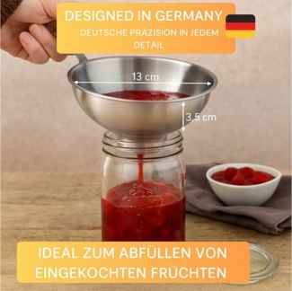 Thiru Trichter - Einmachtrichter Edelstahl - Ø 13 cm - Perfekt zum Abfüllen, (2-tlg)