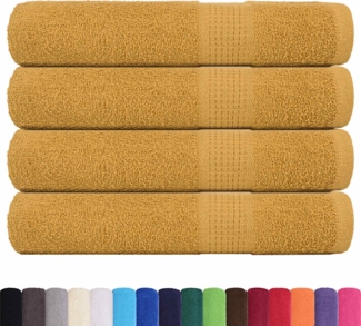 vidaXL Handtücher 4 Stk. Golden 100x200 cm 360 g/m² 100% Baumwolle 136819