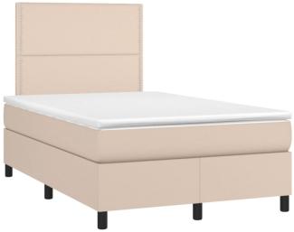 vidaXL Polsterbett mit Matratze & LED Cappuccino-Braun 120x200cm [3135878]