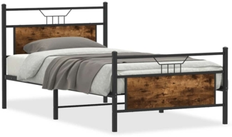 vidaXL Bettgestell ohne Matratze Räuchereiche 100x190 cm Holzwerkstoff 4106755
