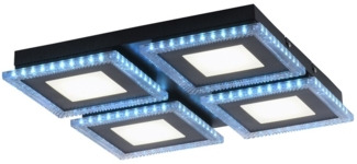 JUST LIGHT 14511-18 LED Deckenleuchte ACRI schwarz RGBW 44x44cm